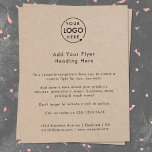Flyer Rustic Kraft | Logotipo comercial Anúncios moderno<br><div class="desc">Um simples modelo de folheto de negócios rustic kraft personalizado em um estilo moderno minimalista que pode ser facilmente atualizado com o logotipo da sua empresa, os detalhes de contato e o texto do folheto personalizado. A solução perfeita para qualquer empresa que inclua detalhes de seus produtos, serviços, preços de...</div>