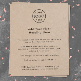 Flyer Rustic Kraft | Logotipo comercial Anúncios moderno