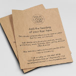 Flyer Rustic Kraft | Personalização de logotipo simples<br><div class="desc">Um modelo de folheto de negócios de texto preto simples e personalizado do kraft, em um estilo simples e minimalista, que pode ser facilmente modificado e atualizado com o logotipo de sua própria empresa, detalhes do produto, preços e muito mais! Escolha o tamanho do folheto e o tipo de papel...</div>