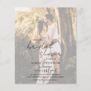 Flyer Rustic Photo Budget Bridal Shower Invitation