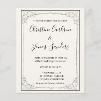 Flyer Rustic Wedding Invitation