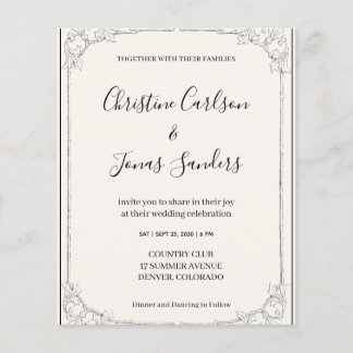 Flyer Rustic Wedding Invitation