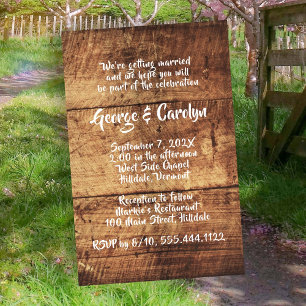 Flyer Rustic Wood Budget Wedding Ceremony Invitations