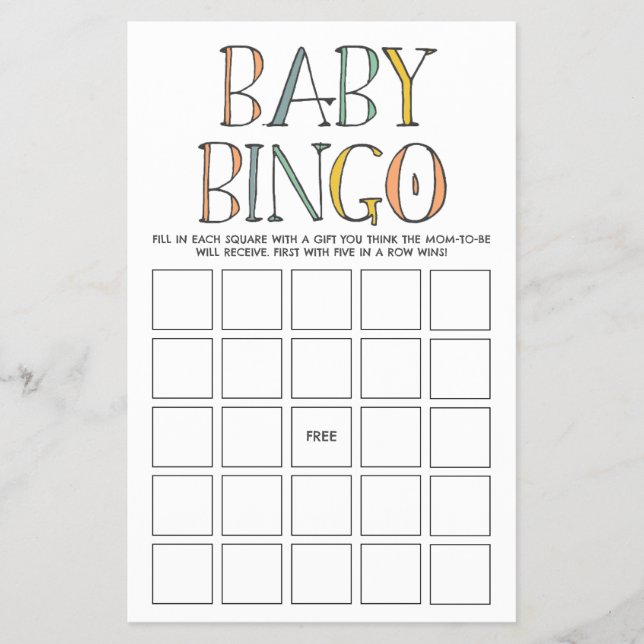 Flyer Safari Baby Bingo Game (Frente)