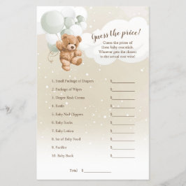 Flyer Sage Balloons Teddy Bear Adivinha O Jogo Do Preço