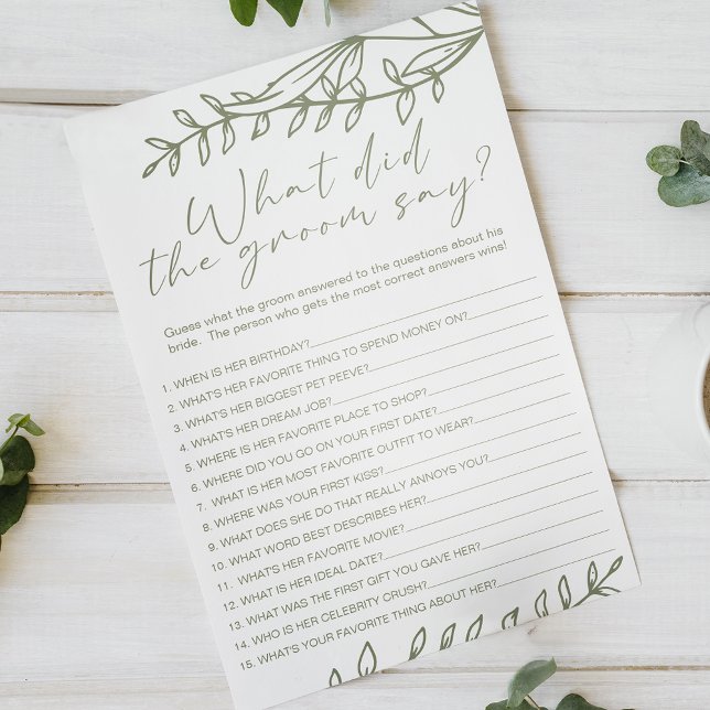 Flyer Sage Boho Flowers Game, o noivo diria (Criador carregado)