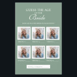 Flyer Sage Green Adivinha A Idade Da Folha De Papel Brid<br><div class="desc">Sage Green Adivinha A Idade Da Folha De Papel Bride</div>