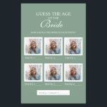 Flyer Sage Green Adivinha A Idade Da Folha De Papel Brid<br><div class="desc">Sage Green Adivinha A Idade Da Folha De Papel Bride</div>