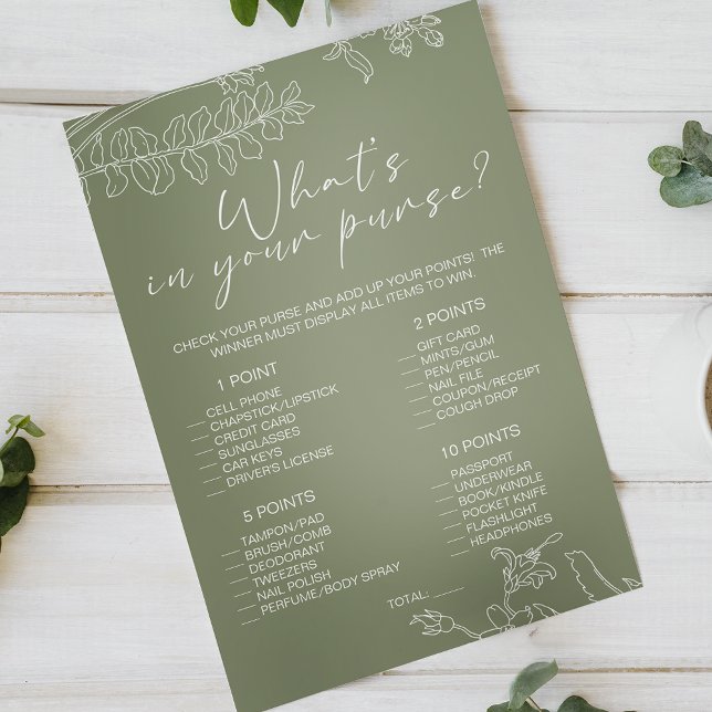 Flyer Sage Green Flowers Joga O Que Na Sua Bolsa (Criador carregado)