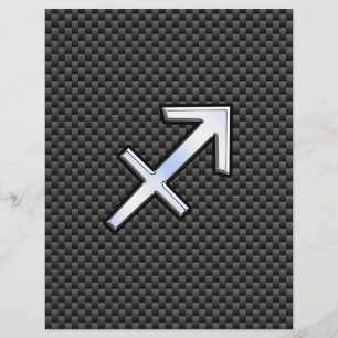 Flyer Sagitário Símbolo Zodíaco Impressão de Fibra N