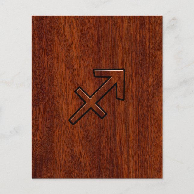 Flyer Sagitário Símbolo Zodíaco no Estilo de Mahogno (Frente)