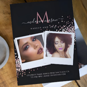Flyer Salão de Artista de Maquiagem Personalizado Foto C