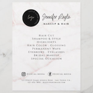 Flyer Salão de Beleza Código QR Logotipo Personalizado M
