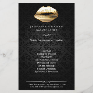 Flyer Salão de beleza Dourado impressionante do