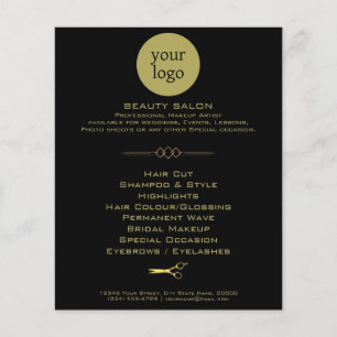 Flyer Salão de Beleza Golden e Black