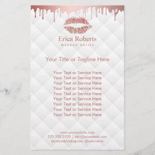 Flyer Salão de beleza moderno dos lábios Dourados