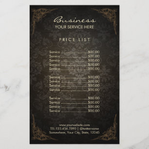 Flyer Salão de beleza quadro vintage do damasco da