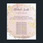 Flyer salão de beleza rosa aguado<br><div class="desc">folheto de salão de beleza artista de maquiagem profissional</div>