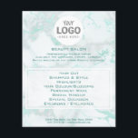 Flyer salão de beleza seu logotipo em mármore<br><div class="desc">folheto de maquiagem profissional do salão de beleza</div>