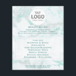 Flyer salão de beleza seu logotipo em mármore<br><div class="desc">folheto de maquiagem profissional do salão de beleza</div>