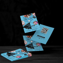 Flyer Salão de Beleza Spa Moderno Azul Preto Fotos Perso