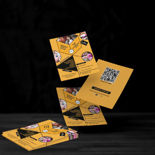 Flyer Salão de Beleza Spa Moderno Preto Dourado Amarelo