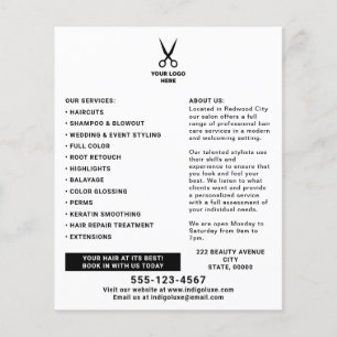 Flyer Salão de Cabelo Adicionar seu Marketing de logotip