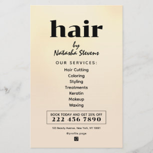 Flyer Salão de cabelo estilo boho minimalista limpo