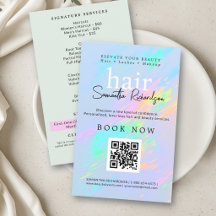 Salão de Cabelo Unhas Maquiagem Holográfico Pastel