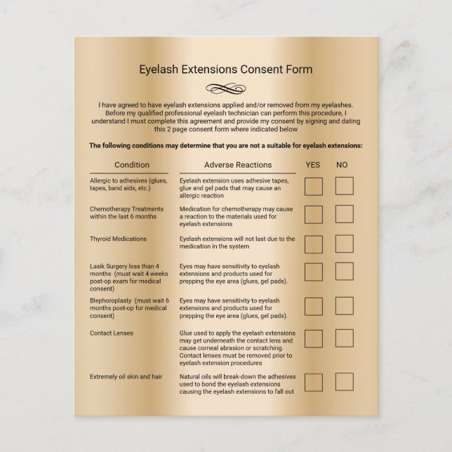 Flyer Salão de Extensão Eyelash de Dispensa de Responsab (Frente)