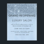 Flyer Salão de Glitter Azul de Grande Reabertura<br><div class="desc">Gam Baby Blue Ombre Sparkle e Glitter Grand Reabrindo Glam Luxury Salon, Beauty Store, Eyelashes, Unhas, Makeup, Microblading, Hair Stylist, Lashes, Hair Stylist ou Make Up Artist Business Flyer com o uso de adicionar seu nome comercial e endereço de retorno. Este simples design personalizado moderno e elegante é perfeito para...</div>