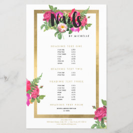 Flyer Salão de Unhas Beauty Florals Branco