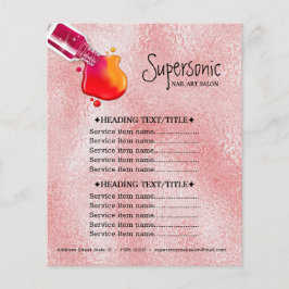 Flyer Salão de unhas de esmalte de textura de vidro rosa