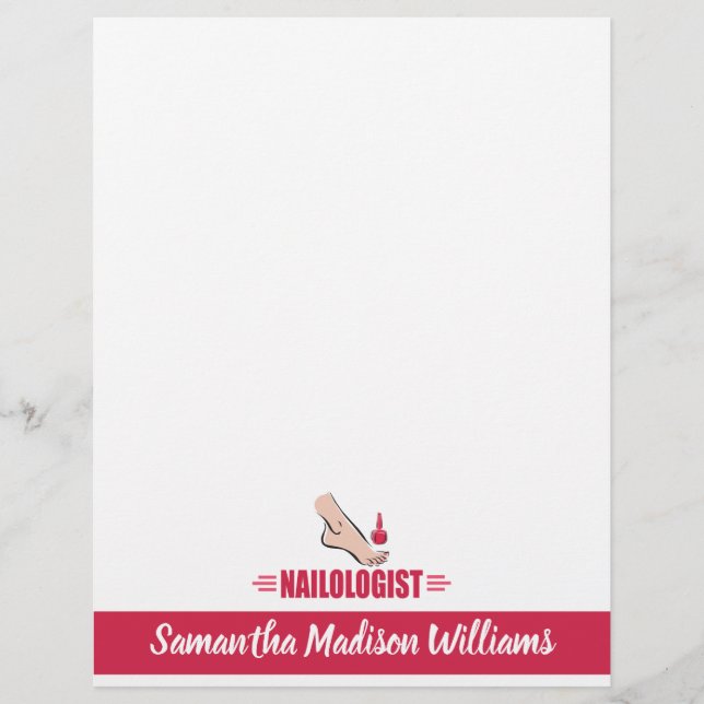 Flyer Salão de unhas polonês rosa e humorístico (Frente)