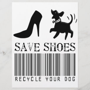 Flyer Salvar calçados: Recicl seu cão