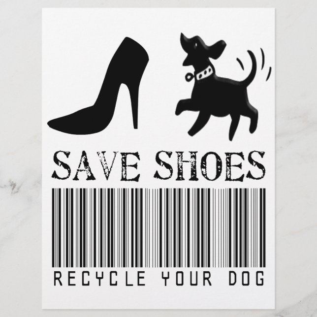 Flyer Salvar Calçados: Reciclar seu cão (Frente)