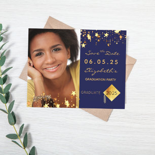 Flyer Salvar o orçamento azul da festa de formatura de 