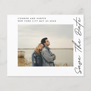 Flyer salve a data QR Code Modern Photo Border orçamento