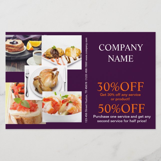 Flyer Sanduíche de hambúrguer de carne frango chef parti (Frente)