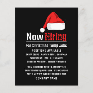 Flyer Santa Hat, Publicidade de Recrutamento Sazonal