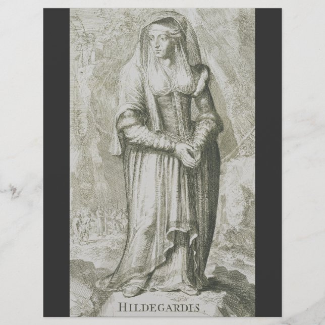 Flyer Santa Hildegarda de Bingen Arte Mística Medieval (Frente)