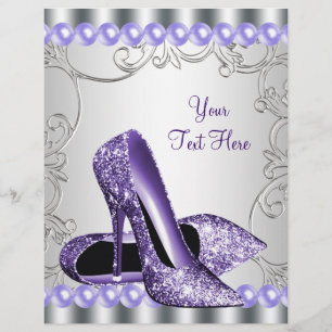 Flyer Sapatos de Salto Alto Roxo Pérola Redemoinho