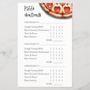 Flyer Scorecard de Fazer de pizza