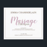 Flyer Script Rosa Blush do Script Terapista de Massagem<br><div class="desc">O moderno jornalista de massagem flyer com uma caligrafia cor-de-rosa embebida em script que sobrepõe um tipo de serifa para contraste. Um estilo elegante de design sereno para a sua prática. 100 panfletos.</div>