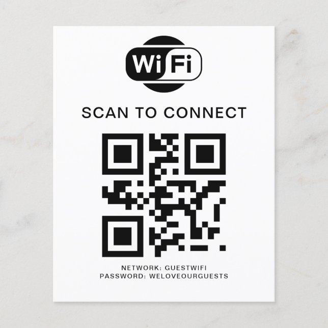 Flyer Senha Wifi | Verificação de código QR para conexão (Frente)