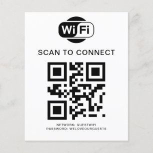 Flyer Senha Wifi Verificação de código QR para conexão