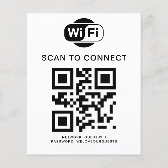Flyer Senha Wifi | Verificação de código QR para conexão (Frente)