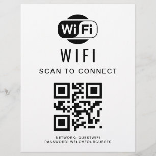 Flyer Senha Wifi Verificação de código QR para conexão