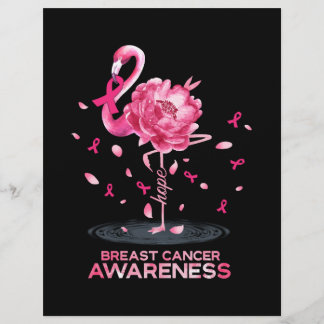 Flyer Sensibilização do Cancer de Fita Rosa Flamingo
