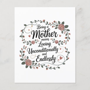 Flyer Ser Mãe Significa Amar Incondicionalmente